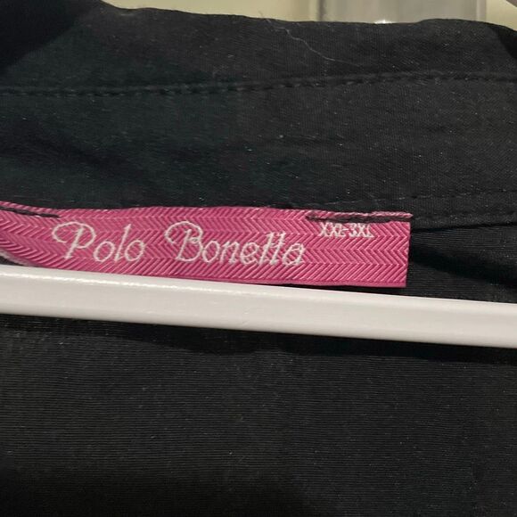 Polo Bonetta long sleeve black button down formal collared shirt size XXL-3XL - Picture 5 of 9
